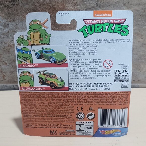 Hot Wheels Character Car Michelangelo Teenage Mutant Ninja Turtles 2020 - Picture 2 of 9